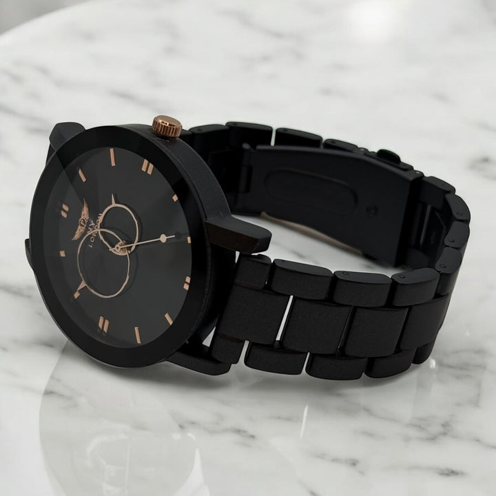 NY London Round Metal Bracelet Watch gun/black - Shop-Tetuan
