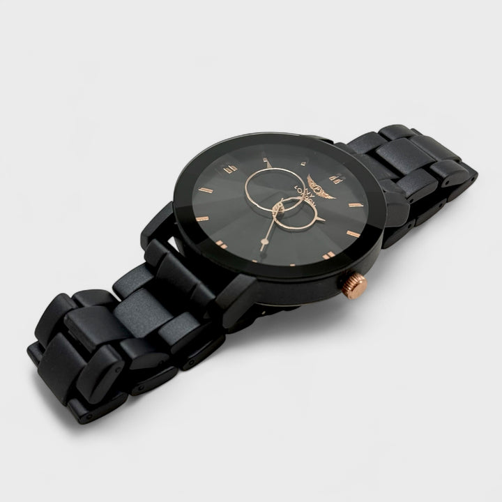 NY London Round Metal Bracelet Watch gun/black - Shop-Tetuan