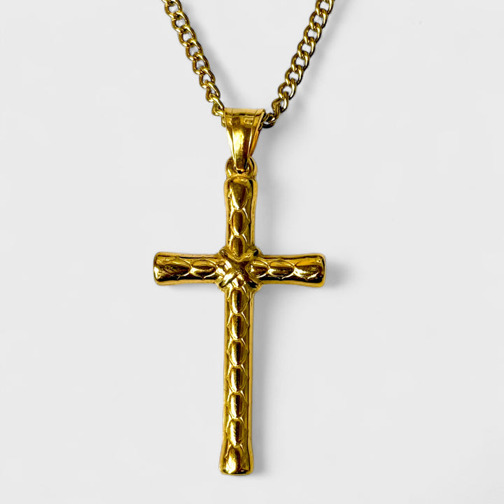 Wrapped Cross Pendant Chain gold - Shop-Tetuan