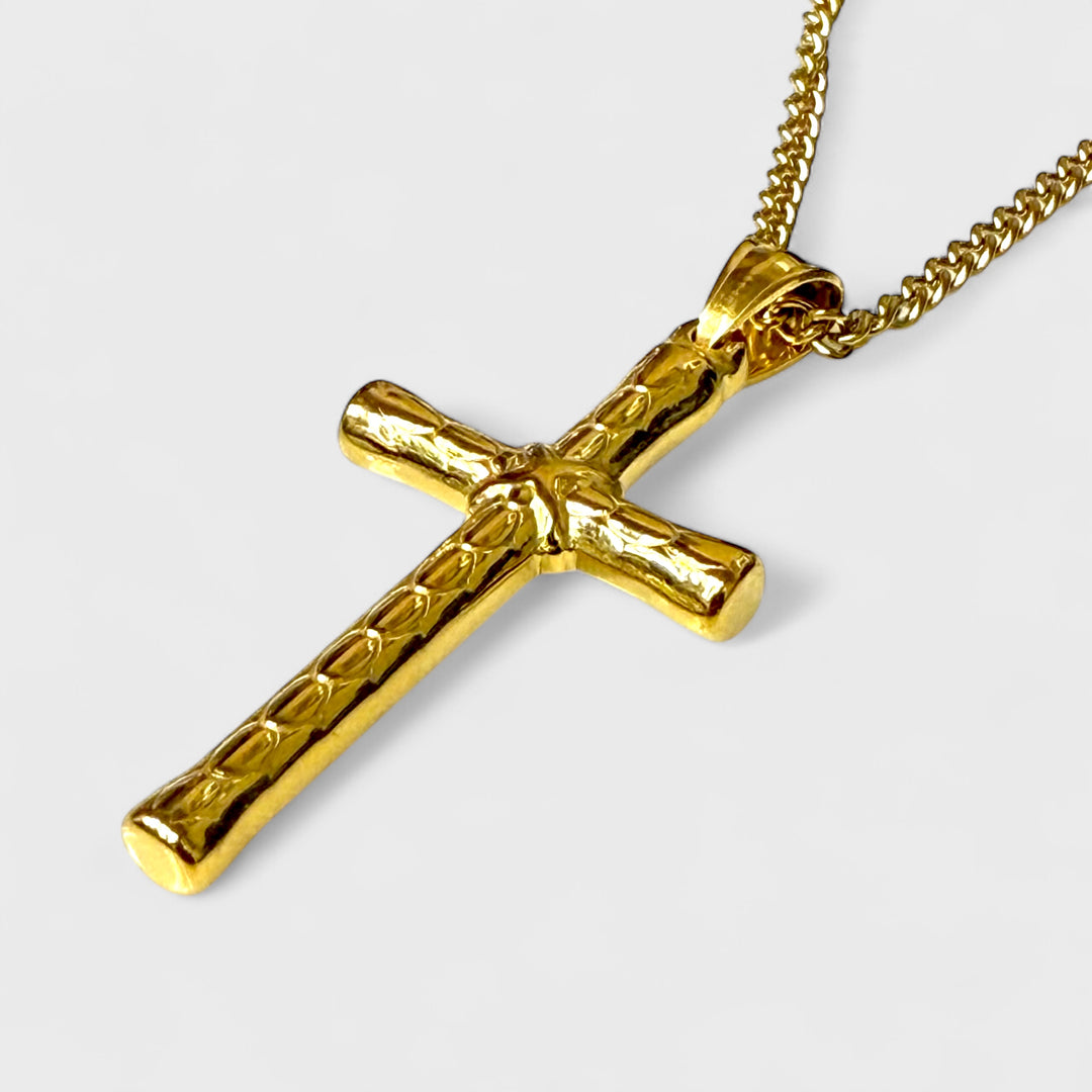 Wrapped Cross Pendant Chain gold - Shop-Tetuan