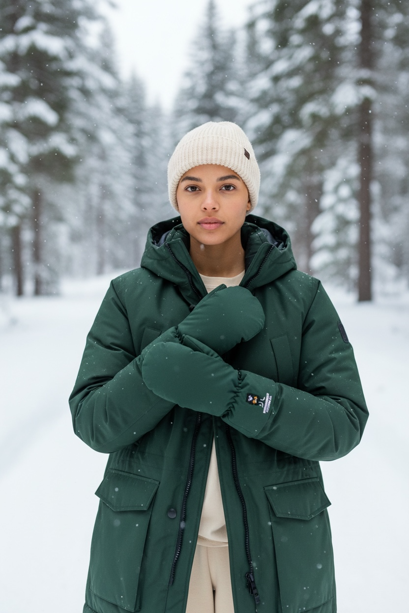 Moomin Haisuli mittens puffer green