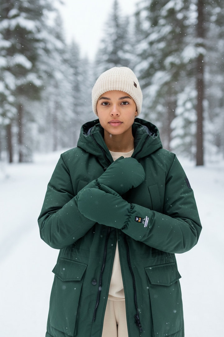 Moomin Haisuli mittens puffer green