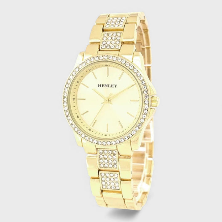 Henley Ladies Crystal Bracelet Watch gold