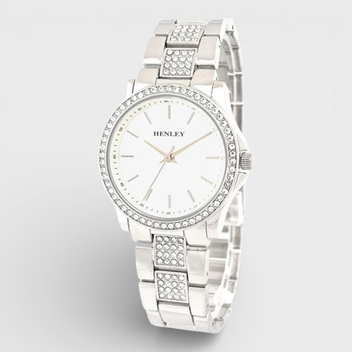 Henley Ladies Crystal Bracelet Watch silver