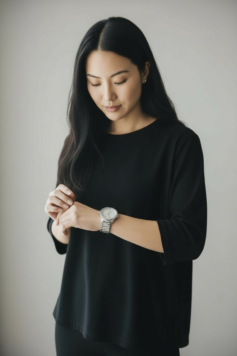 Henley Ladies Crystal Bracelet Watch silver