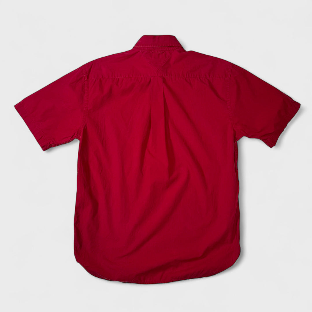 Tommy Hilfiger Short Sleeve Shirt maroon M - Shop-Tetuan