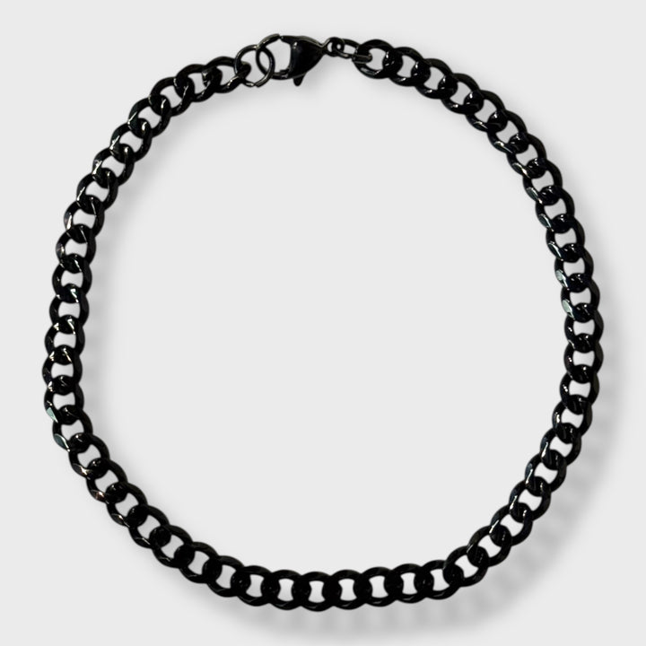 Cuban Link Bracelet 7mm x 21cm black