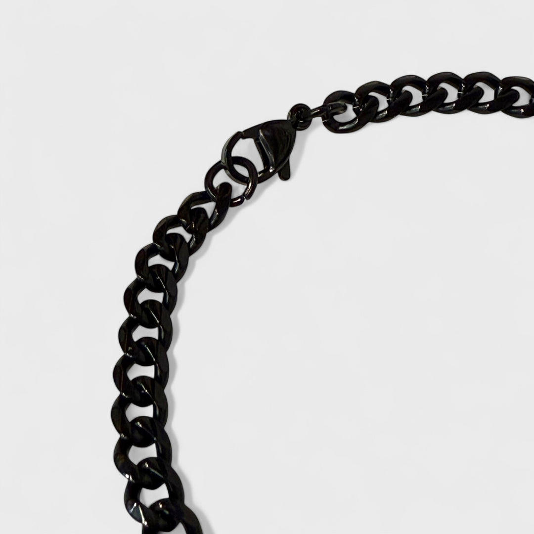 Cuban Link Bracelet 7mm x 21cm black