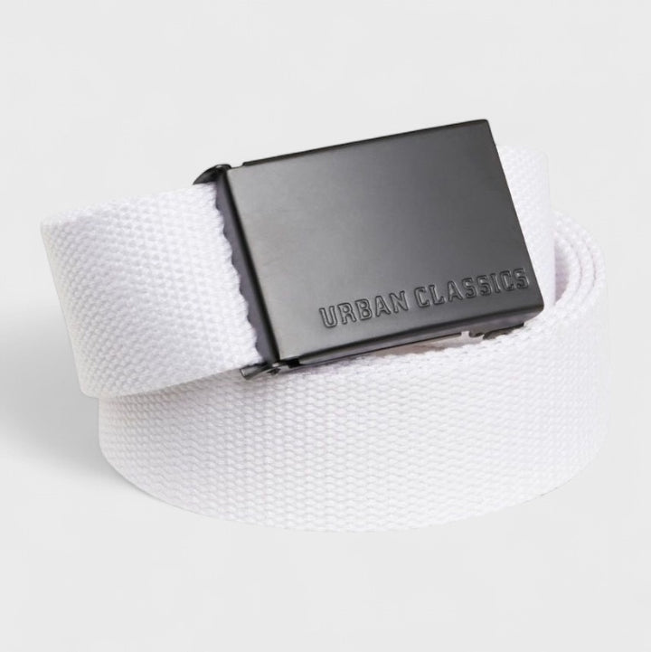Urban Classics Canvas Belts white/black - Shop-Tetuan