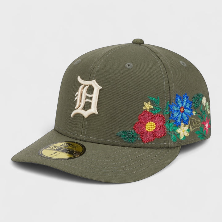 New Era MLB Tonal Florals 59Fifty D Tigers olive