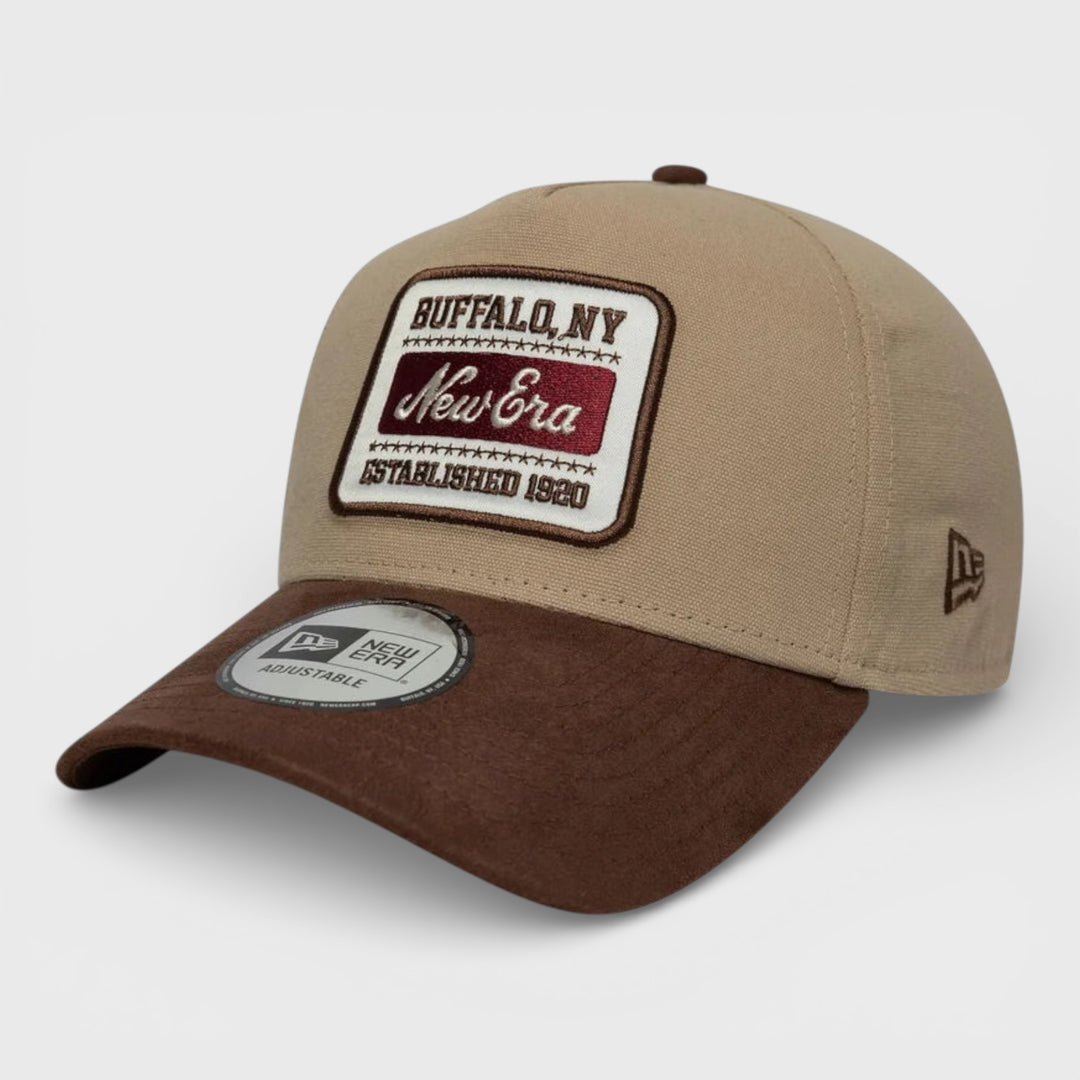 New Era Patch Suede 9Forty E-Frame light beige/brown - Shop-Tetuan