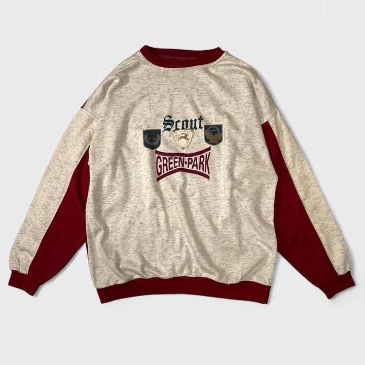 C & A Scout Green Park 90s Vintage Crewneck grey/maroon XL - Shop-Tetuan