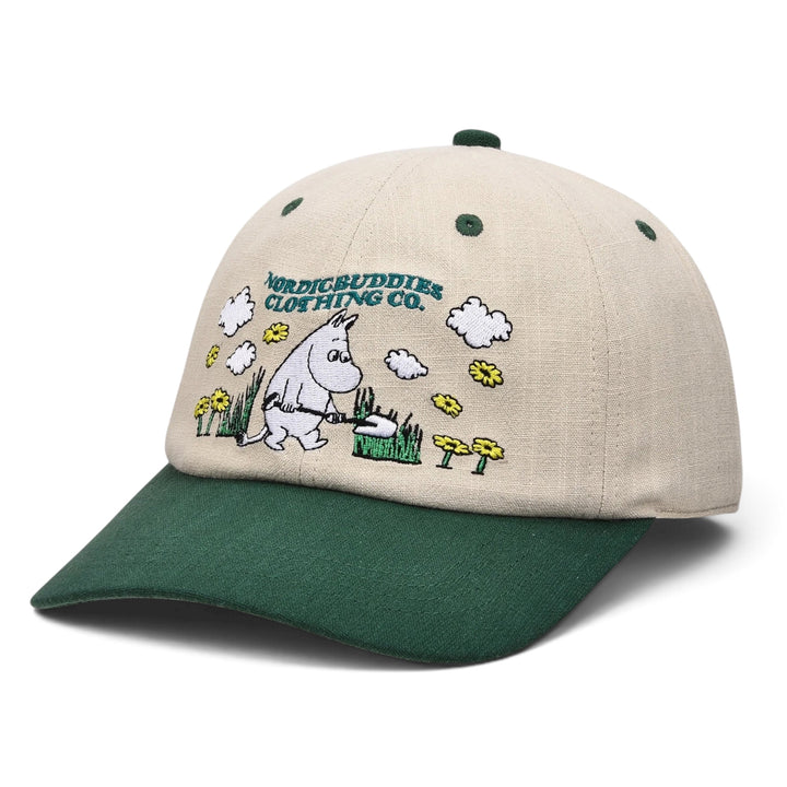 Moomin Muumipeikko Puutarhassa cap beige/green