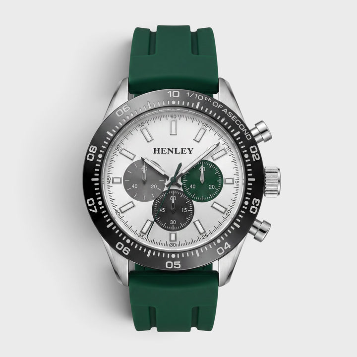 Henley Silicone Sports Watch green/white