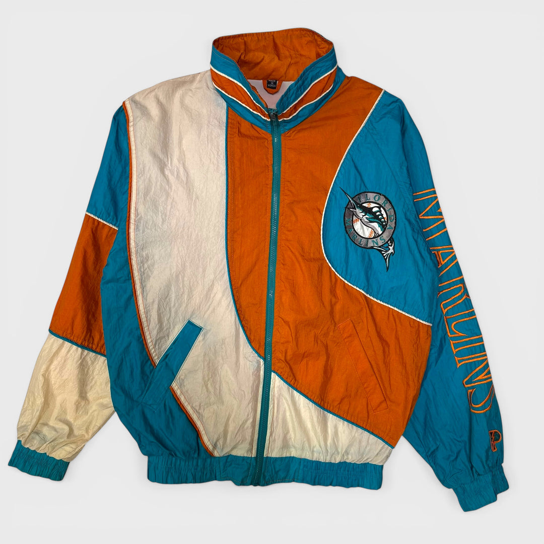 Pro Player By Daniel Young MLB Florida Marlins 90s windbreaker jacket orange/turquoiuse S - Shop-Tetuan