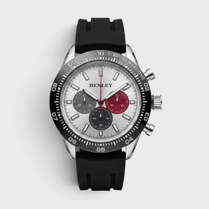 Henley Silicone Sports Watch black/white