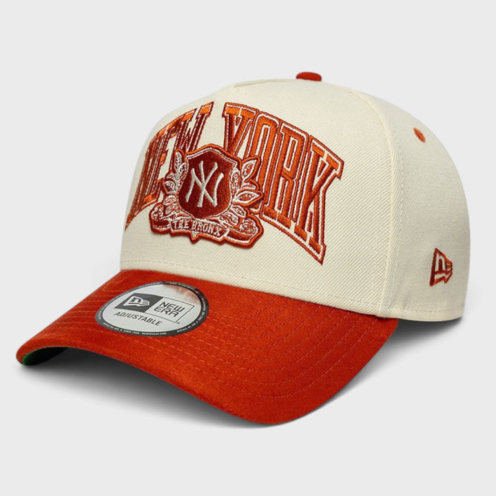 New Era MLB Wordmark Suede 9Forty E-Frame NY Yankees cream/orange