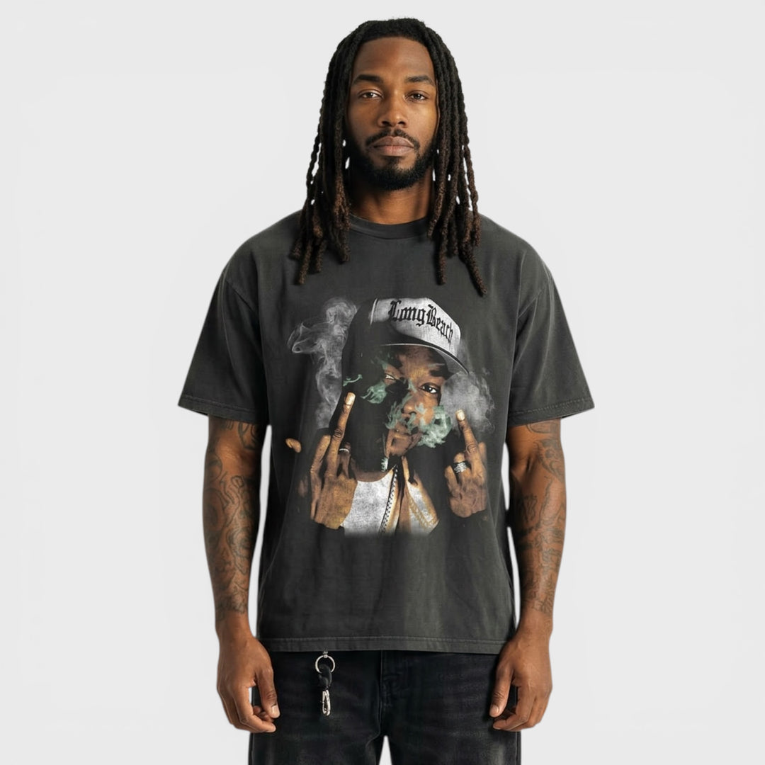 Merchcode Snoop Dogg don't blaze it up Heavy Oversize Vintage Tee black - Shop-Tetuan