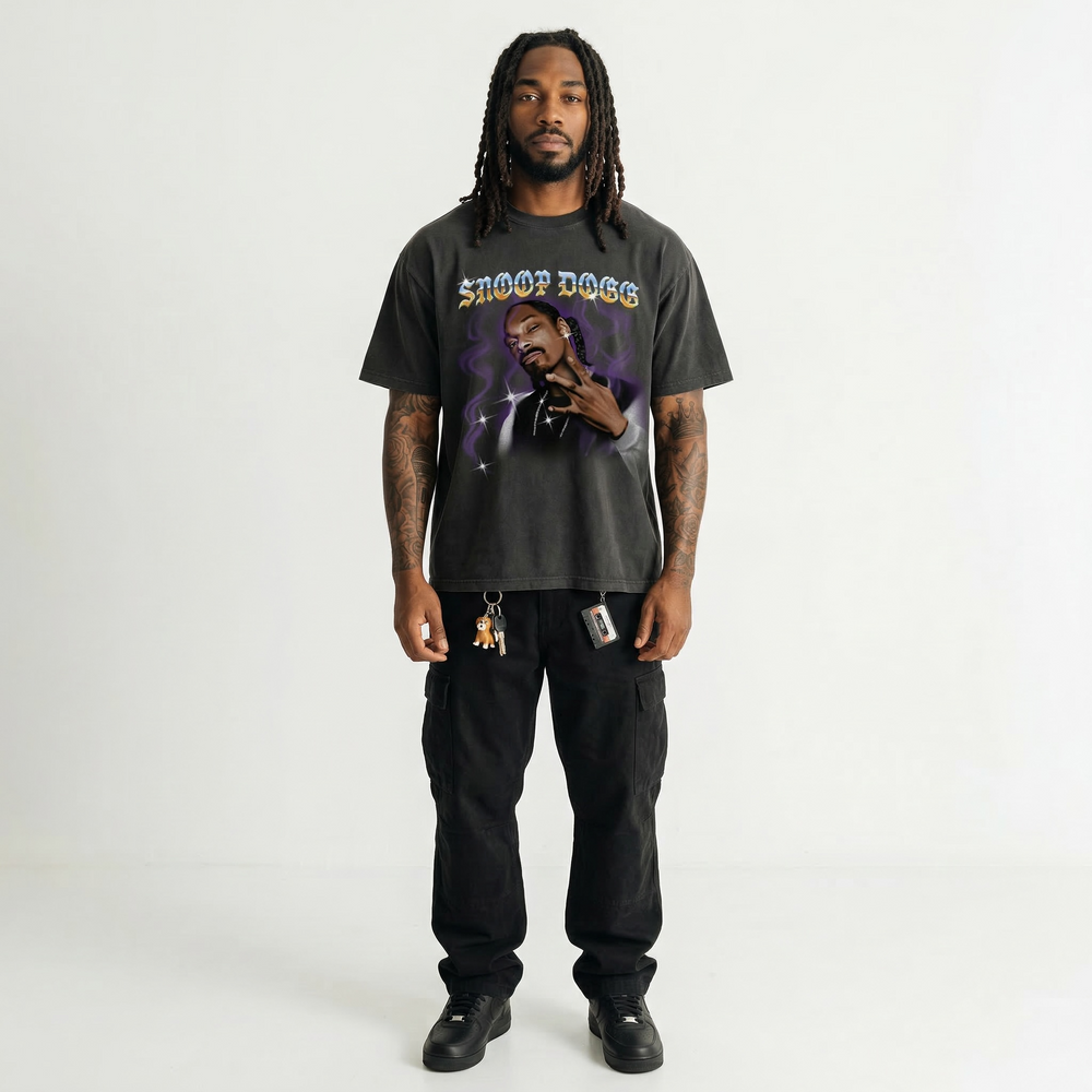 Merchcode Snoop Dogg Paintbrush Oversize Tee black - Shop-Tetuan