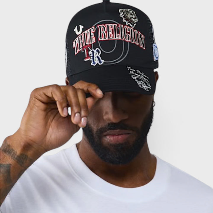 True Religion True Logo hat jet black