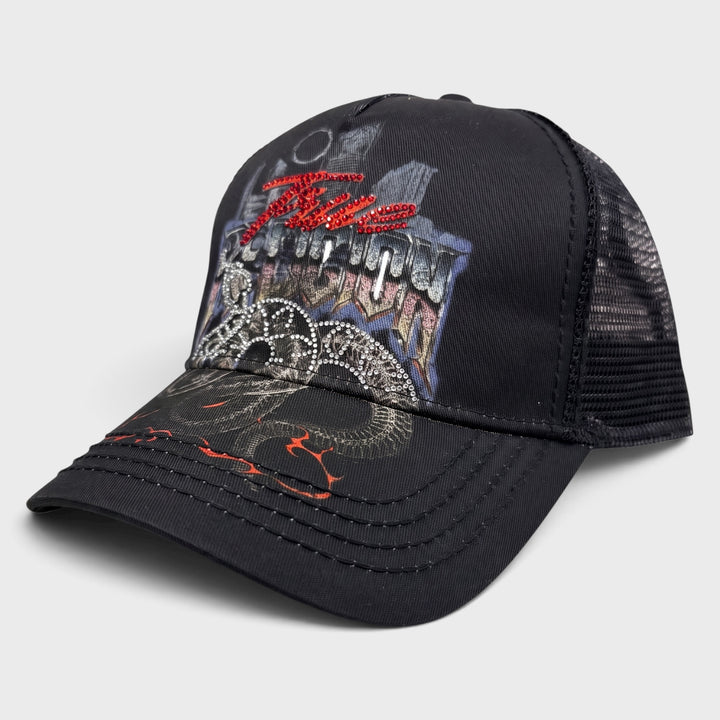 True Religion TR Snake Trucker jet black