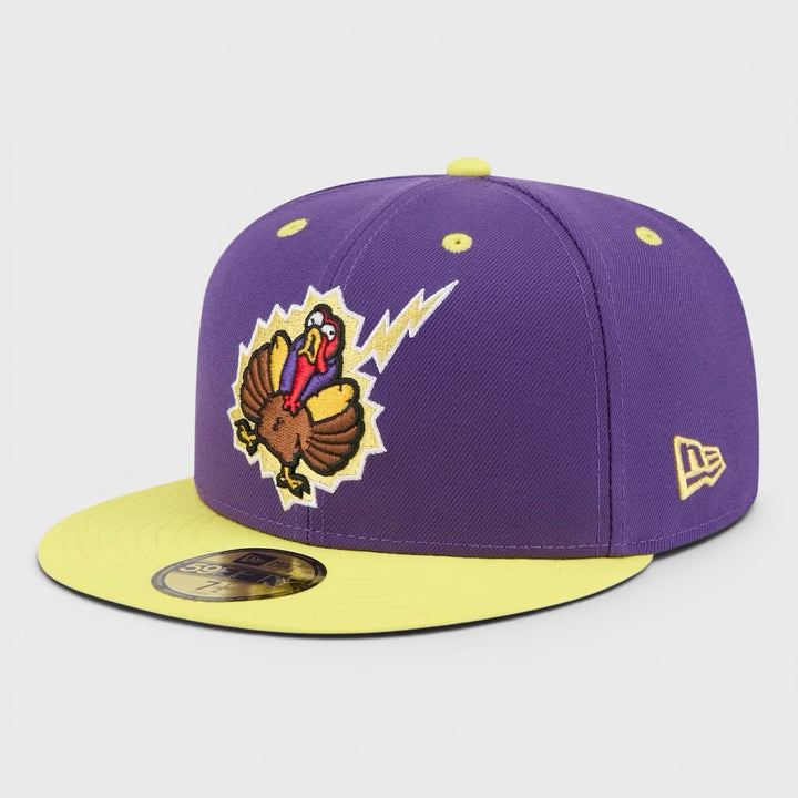 New Era Theme Night 59Fifty Hartford Yard Goats purple/neon yellow - Shop-Tetuan