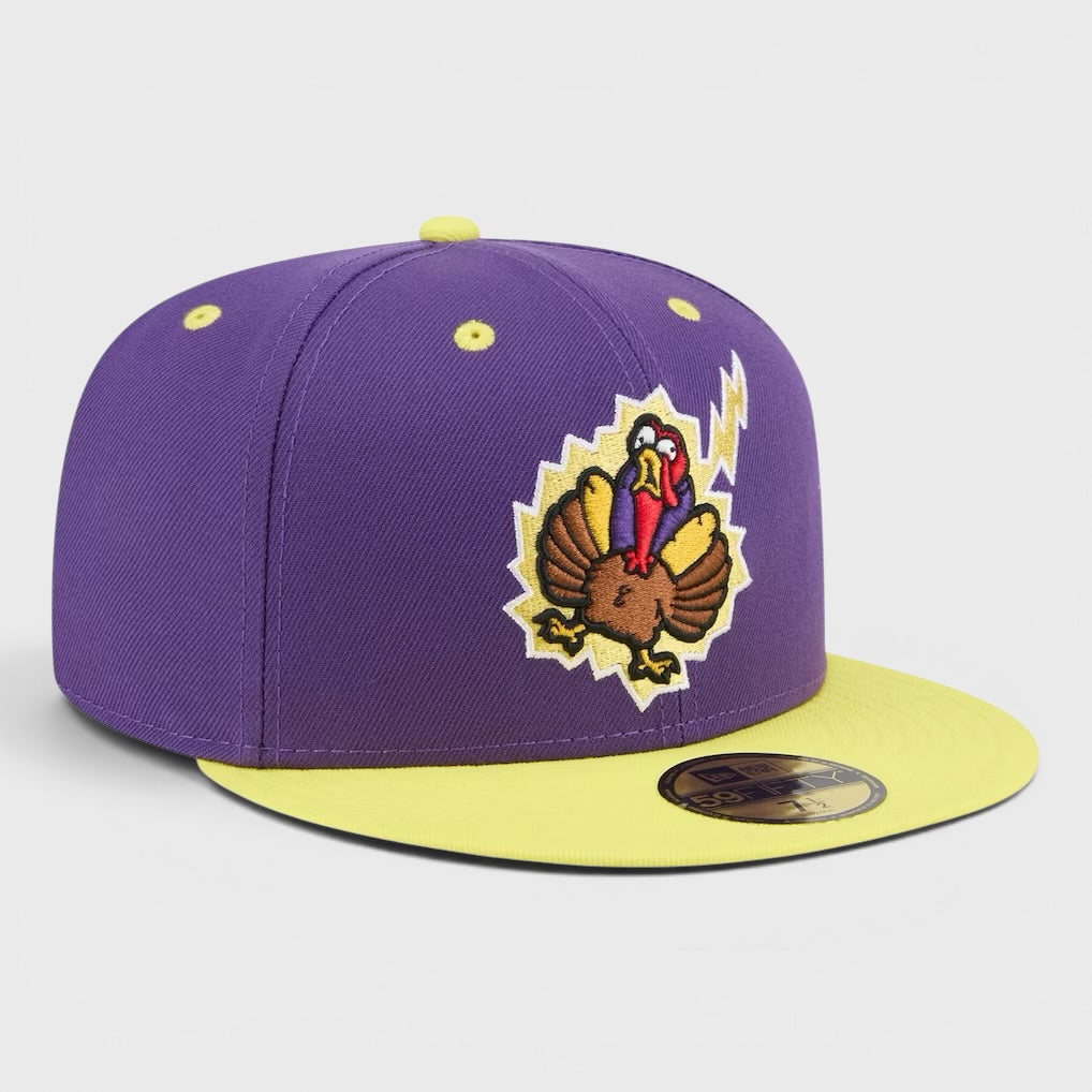 New Era Theme Night 59Fifty Hartford Yard Goats purple/neon yellow - Shop-Tetuan