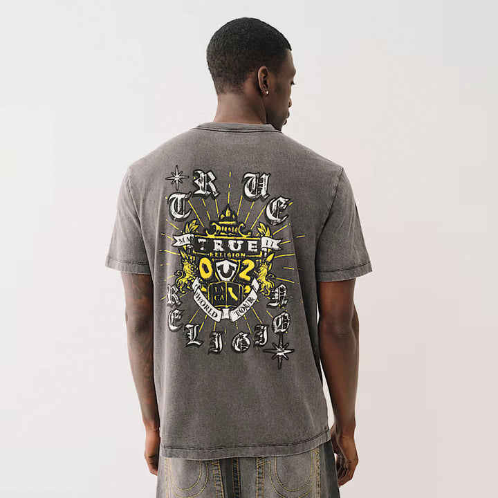 True Religion Mineral Shinig Crest Tee jet black