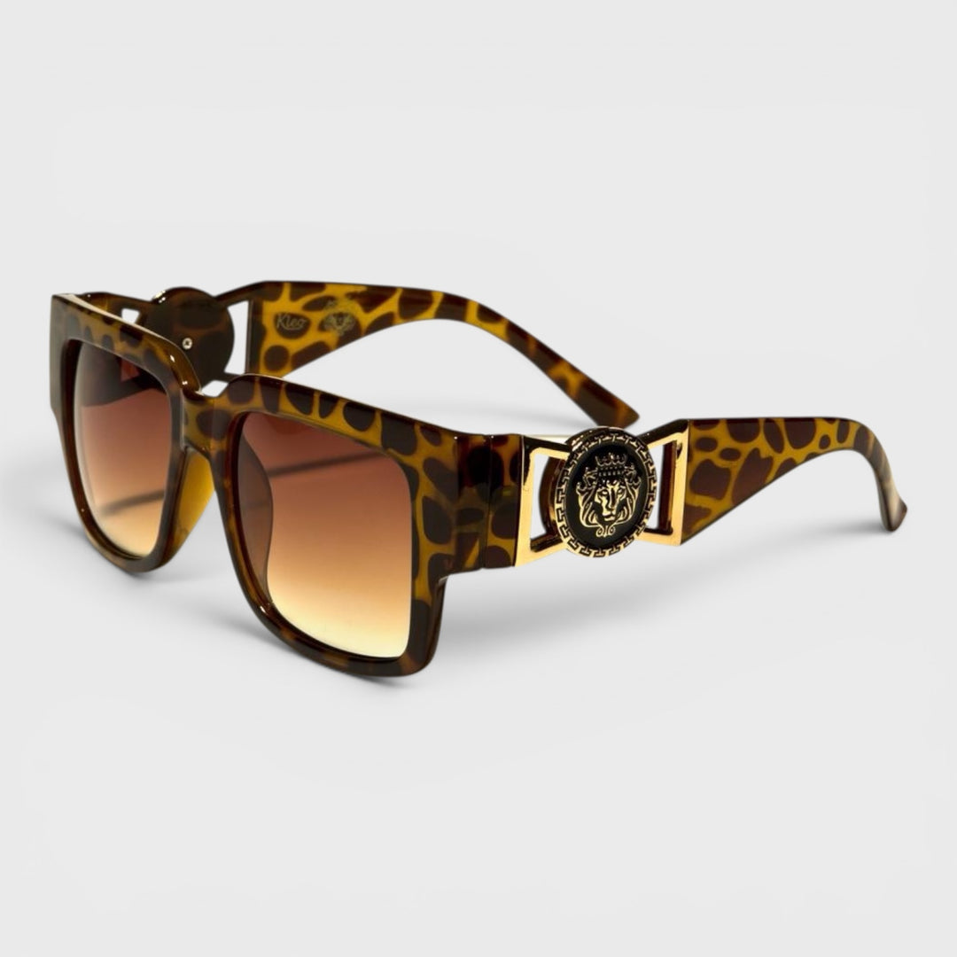 Kleo Square Temple Sunglasses animal - Shop-Tetuan