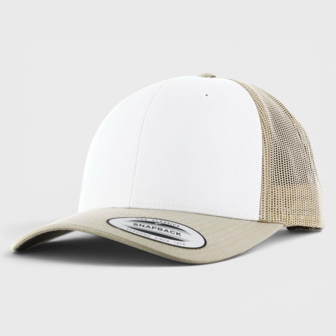 The Classics Yupoong Retro Trucker Colored Front cap khaki/wht/khaki