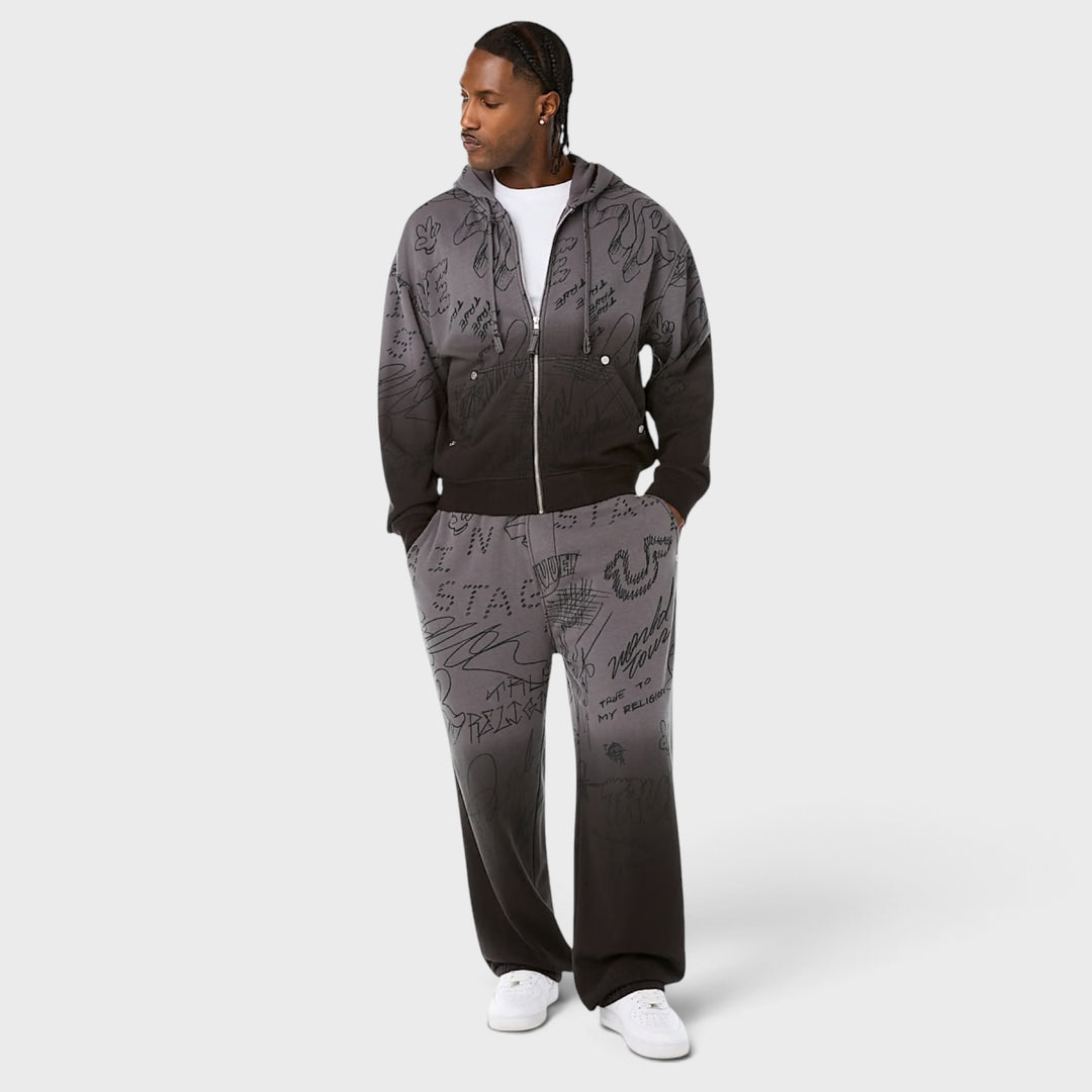 True Religion Dip Dyed Big T Baggy Jogger vintage black
