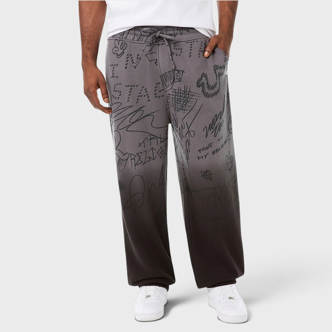 True Religion Dip Dyed Big T Baggy Jogger vintage black