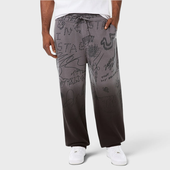 True Religion Dip Dyed Big T Baggy Jogger vintage black