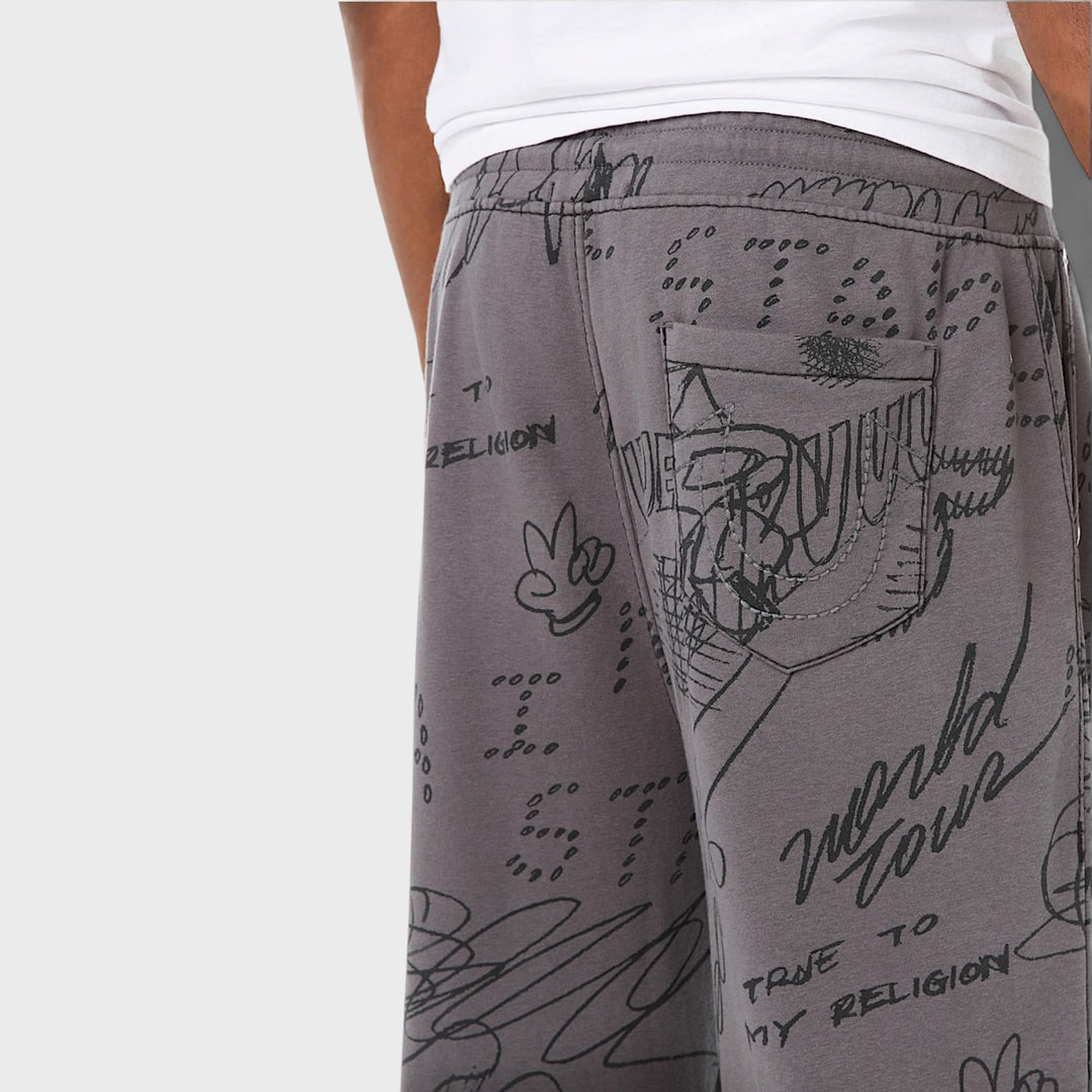 True Religion Dip Dyed Big T Baggy Jogger vintage black