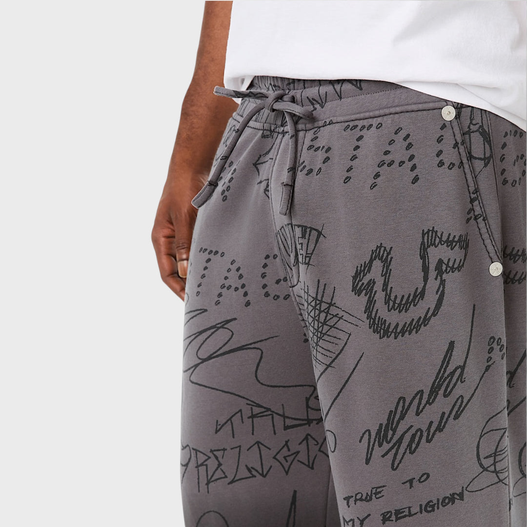 True Religion Dip Dyed Big T Baggy Jogger vintage black