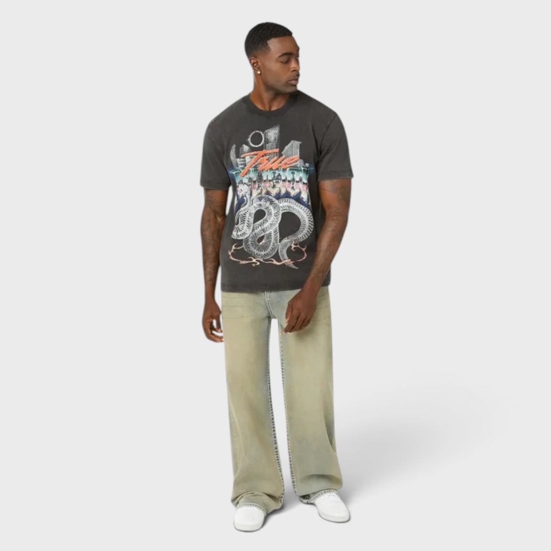 True Religion Washed Snake Bite tee jet black