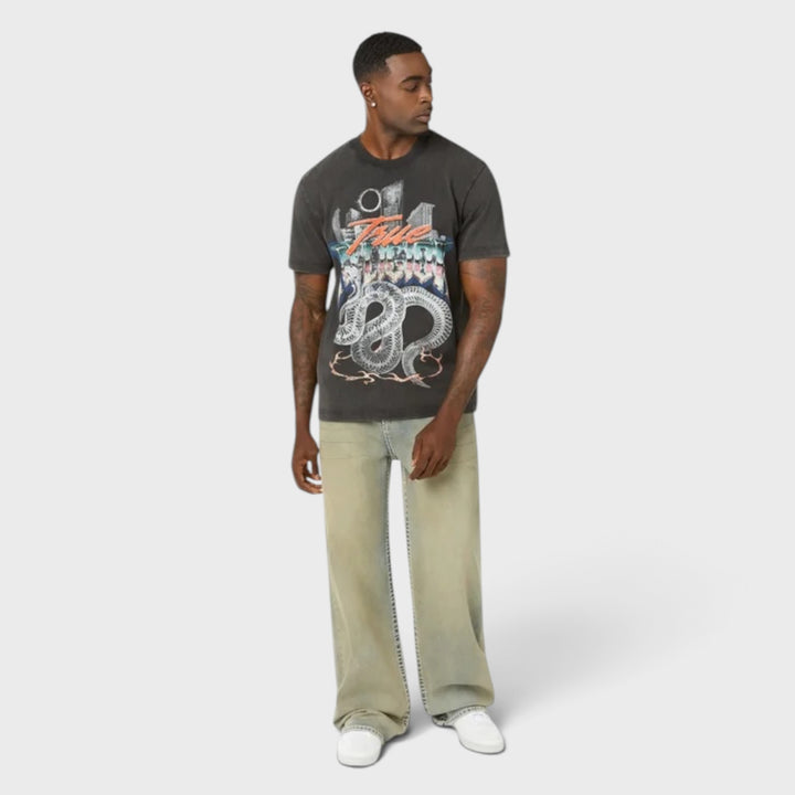 True Religion Washed Snake Bite tee jet black