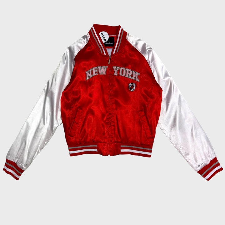 Southpole Womens Vintage New York Varsity jacket red/white XL