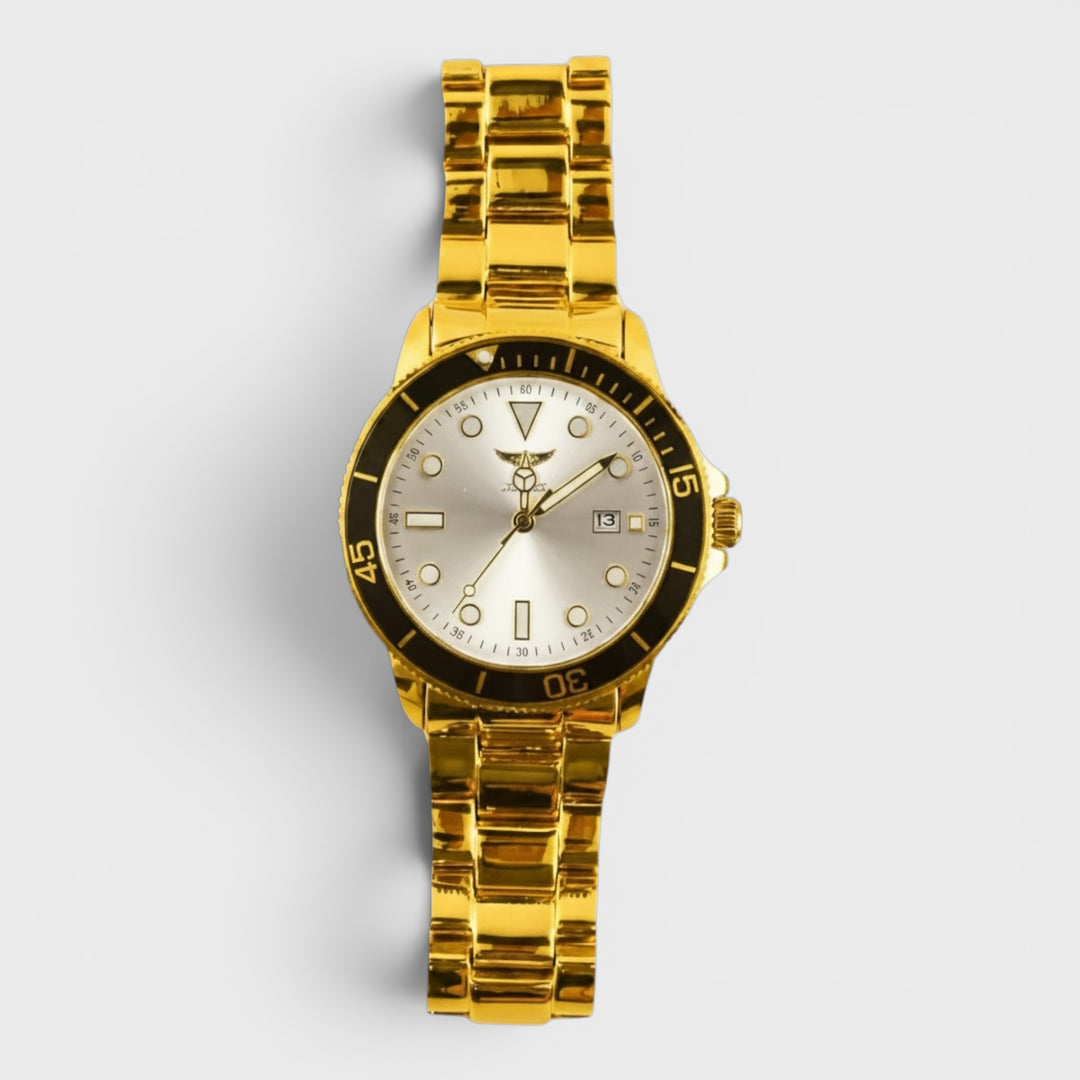 NY London Round Metal Bracelet Watch gold