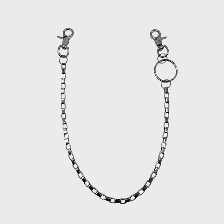 Metal Keychain With Cuboid Links With Double Hook &amp; Ring - Shop-Tetuan