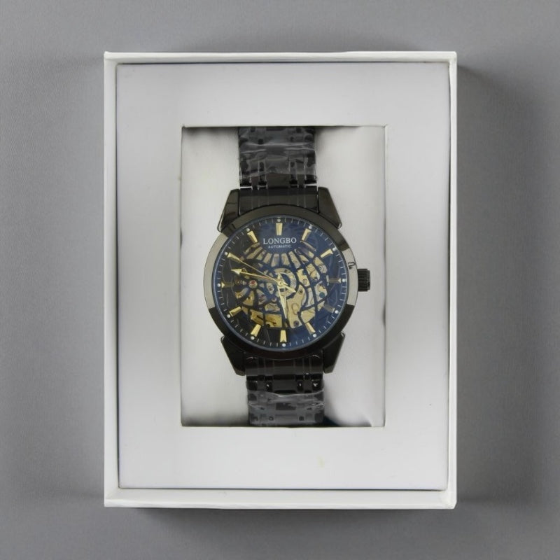 Longbo Automatic Watch with Metal Bracelet Metal Gun D3 black - Shop-Tetuan