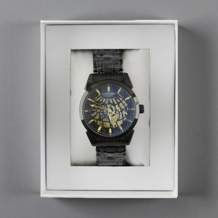 Longbo Automatic Watch with Metal Bracelet Metal Gun D3 black - Shop-Tetuan