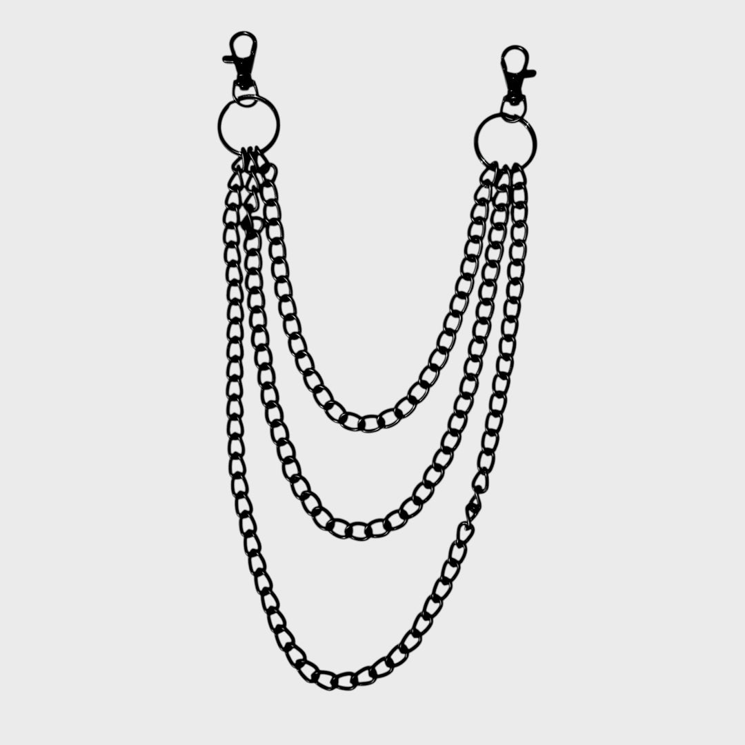 Triple Metal Chain Lightweight With Double Hooks black - Shop-Tetuan