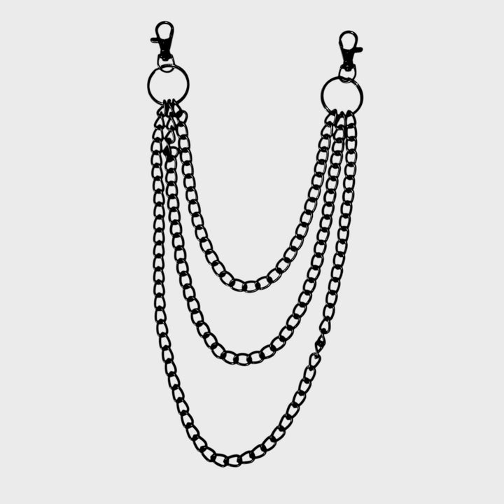 Triple Metal Chain Lightweight With Double Hooks black - Shop-Tetuan