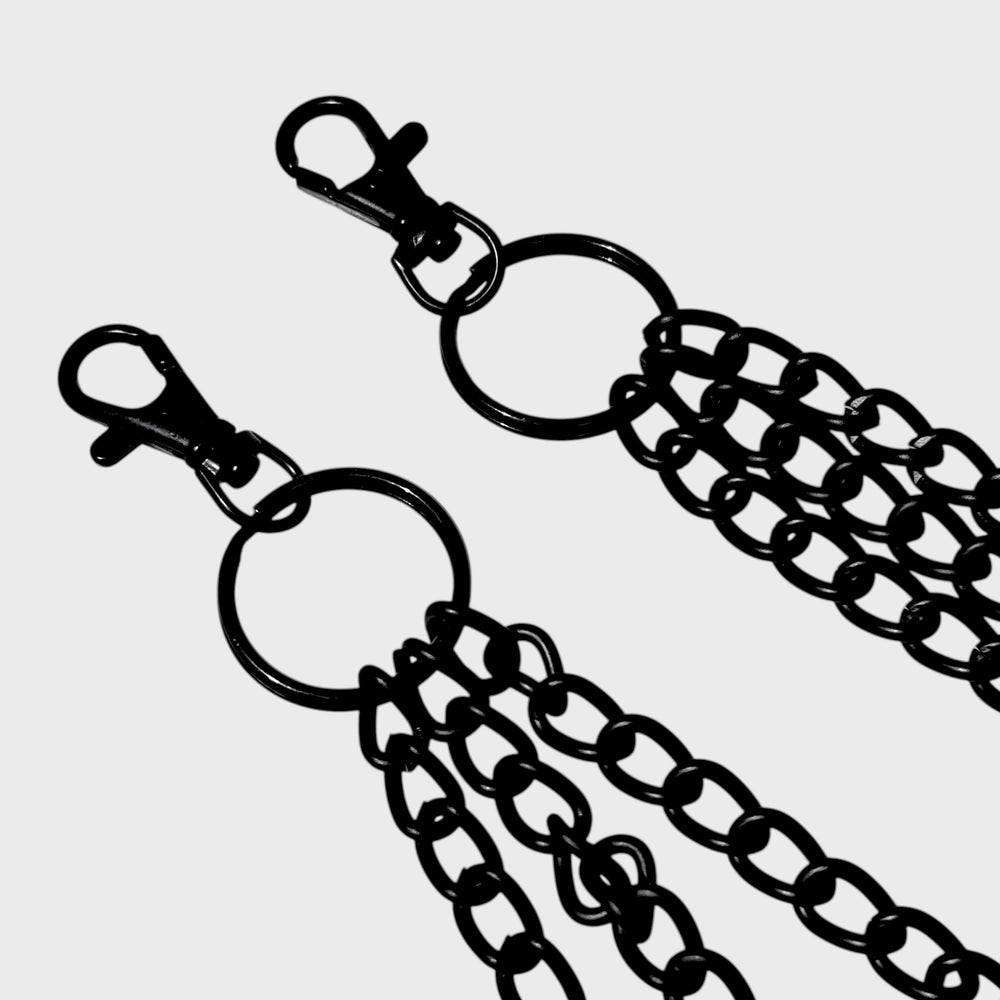 Triple Metal Chain Lightweight With Double Hooks black - Shop-Tetuan