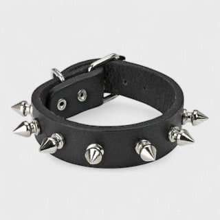 1 Row Spiked Leather Wristband - Shop-Tetuan