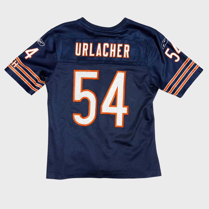 Reebok NFL Chicago Bears #54 Brian Urlacher Womens tee navy/orange S