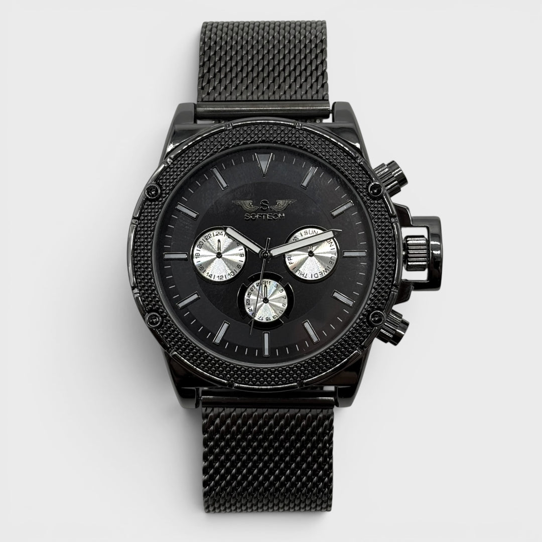 Softech Round Mesh Bracelet Watch black/black - Shop-Tetuan