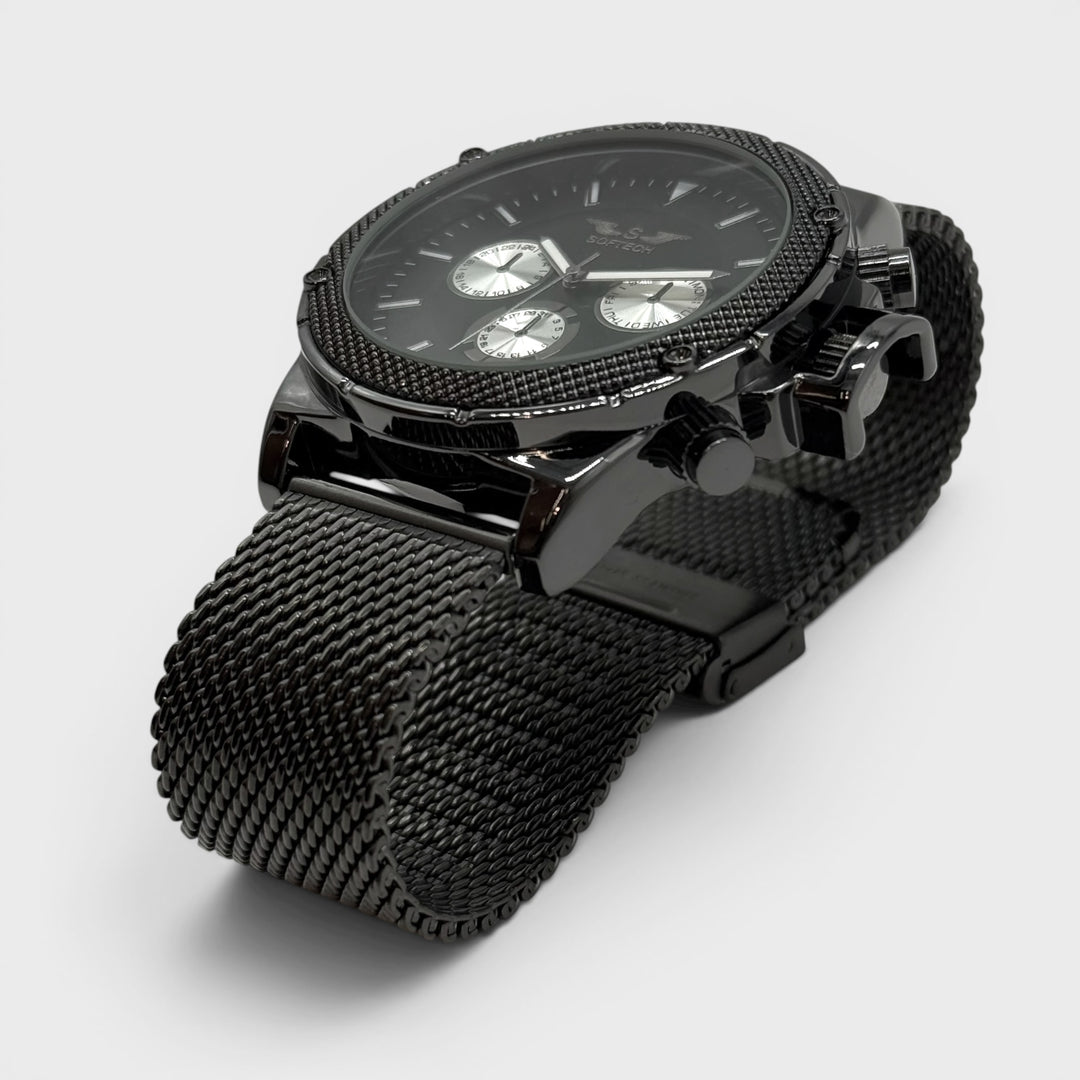 Softech Round Mesh Bracelet Watch black/black - Shop-Tetuan