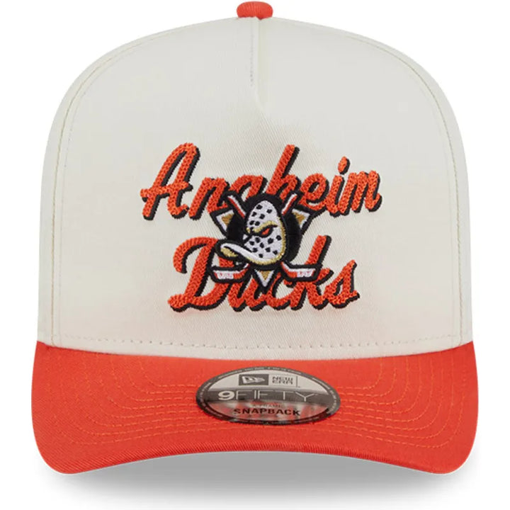 New Era 9Fifty A-Frame Chainstitch A Mighty Ducks white/orange - Shop-Tetuan